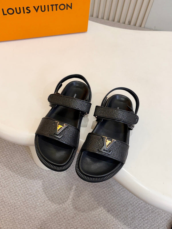 LV Sunset Flat Comfort Sandals Leather 912816