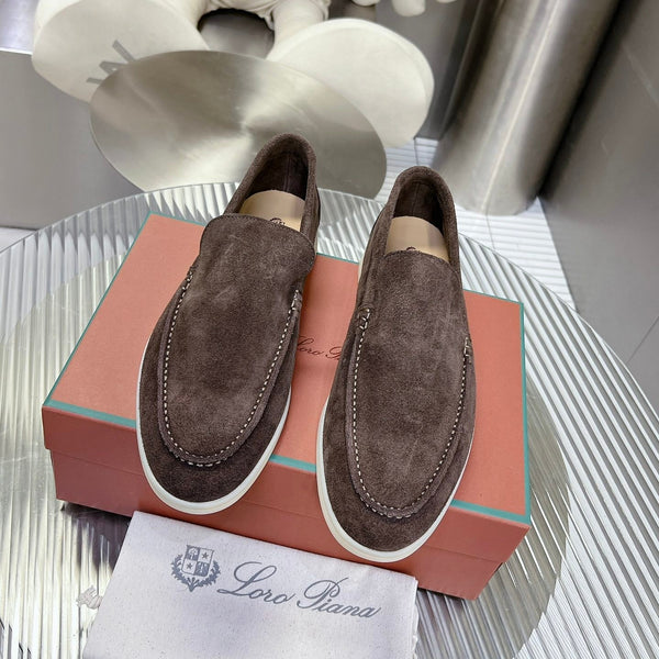 Loro Piana Suede Summer Walk Loafers Brown