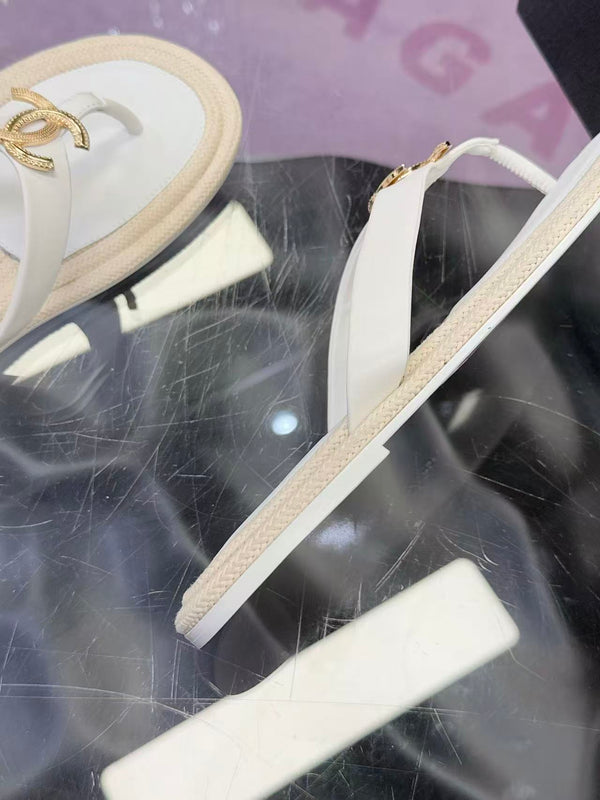 CC 2026 Thong Sandals White Sheepskin
