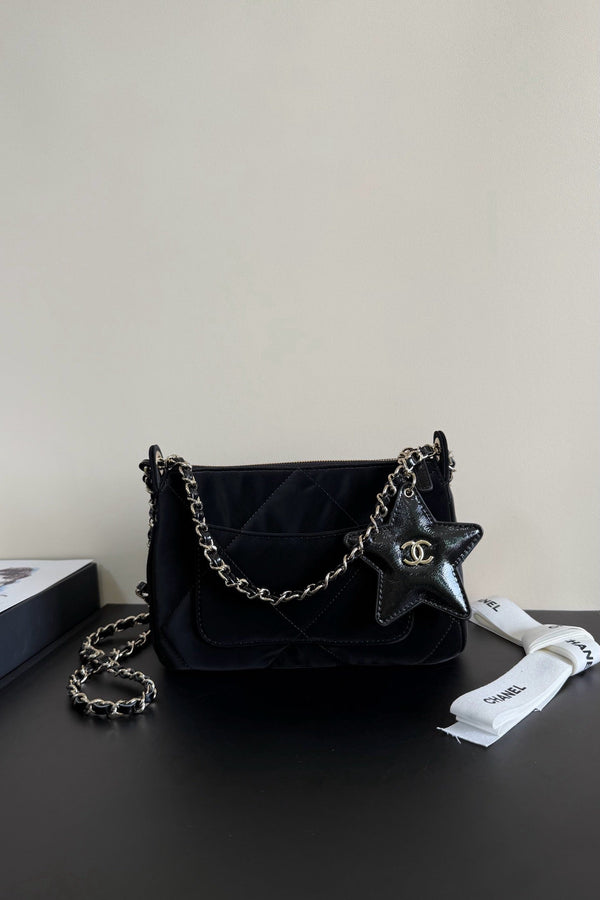 CC 25/56 Small Zipped Case Black Velvet GHW
