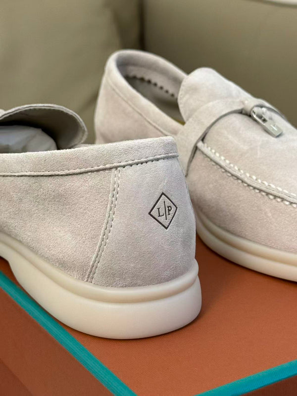 LP Summer Walk Loafers Light Gray in Sandblasted leather