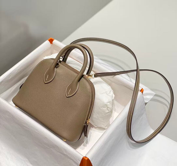 HM Bolide Mini 18cm Etoupe Togo Leather Gold Hardware