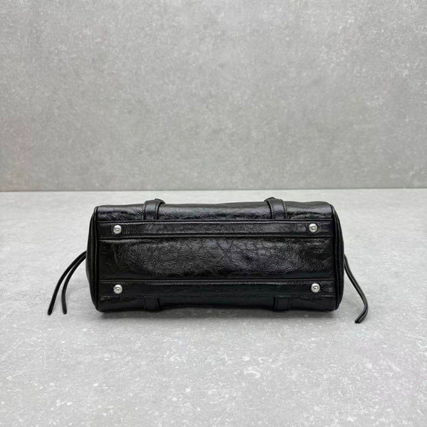 Miu Retro Rope Motorcycle Bag Black Leather