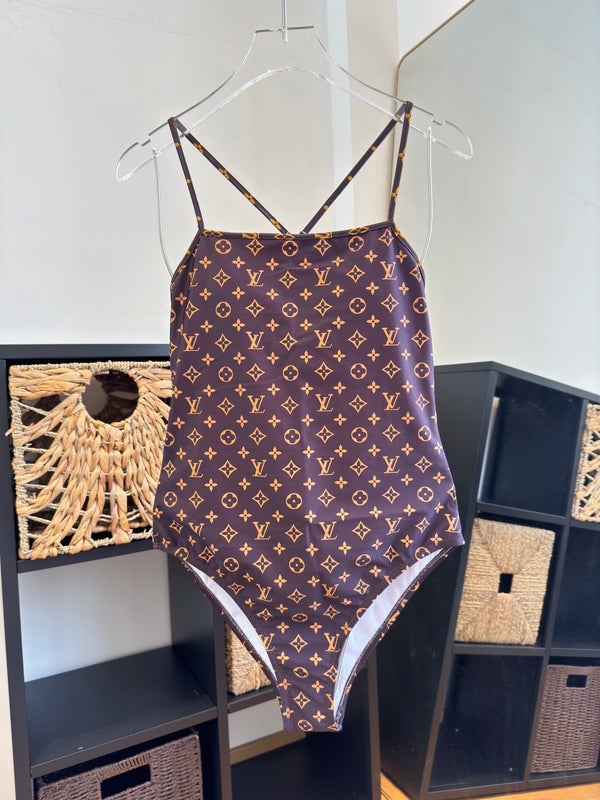 LV Swimsuit Brown in Nylon
