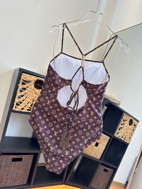 LV Swimsuit Brown in Nylon