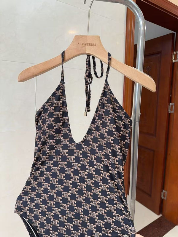 CL Swimsuit Black Brown in Nylon