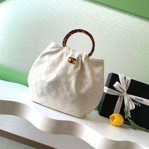 CC 26 Pouch Large 32cm White Tortoiseshell Lambskin