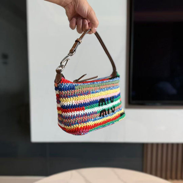 Miu Crochet Pouch Multicolor Cotton