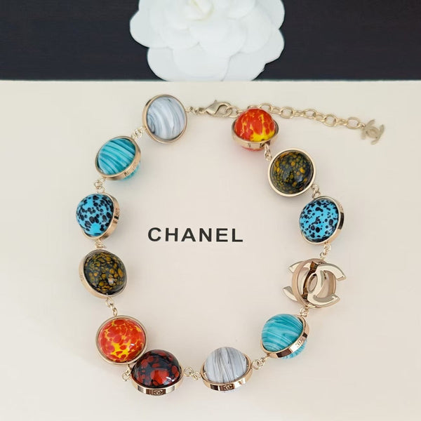 CC Necklace Multicoloured Glass Pearl