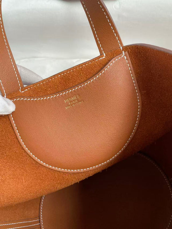 HM Loop Bag 23cm Tan Brown Togo Leather