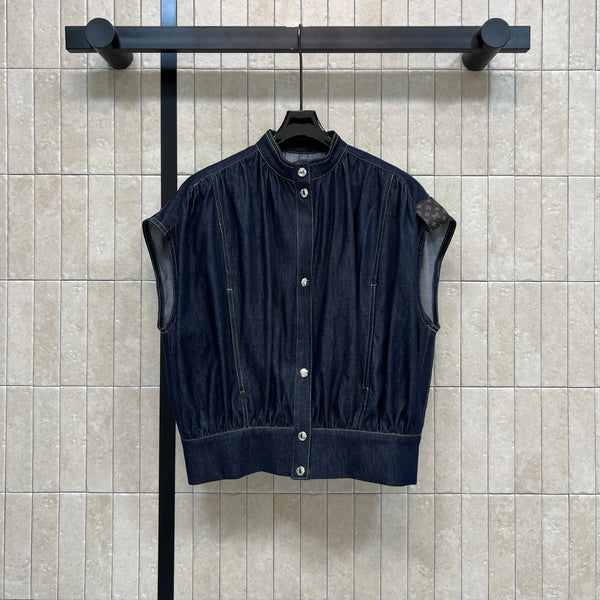 LV Batwing Denim Jacket Indigo Blue Denim