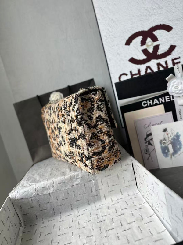 CC Bag 32cm Leopard Print Grosgrain Tweed