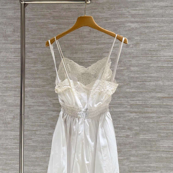 Miu Eyelet Lace Mini Dress White Cotton
