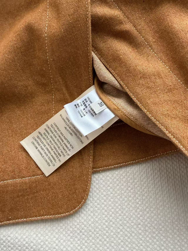HM  Fitted Jacket Caramel Cotton