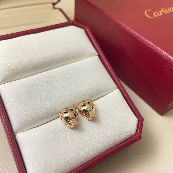 Cartier Green Tsavorite Eye Stud Earrings