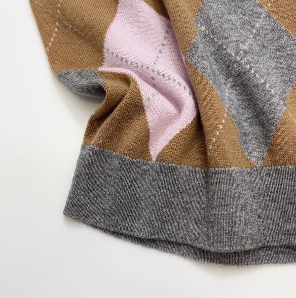 Prad 26 Short-Sleeve Argyle in Grey Cashmere