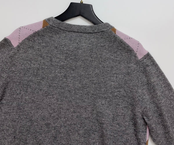 Prad 26 Short-Sleeve Argyle in Grey Cashmere