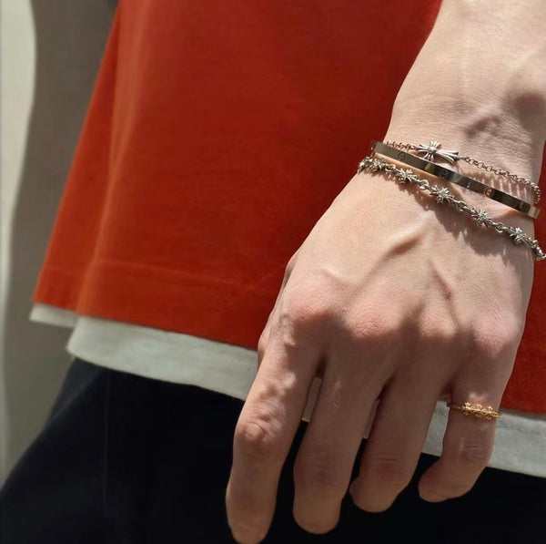 Chrome Hearts Silver Tiny E CH Plus Bracelet