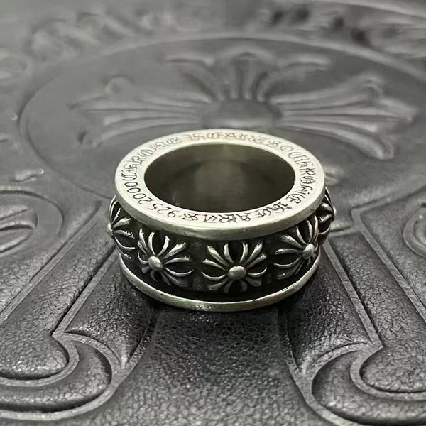 Chrome Cross Spinner Ring