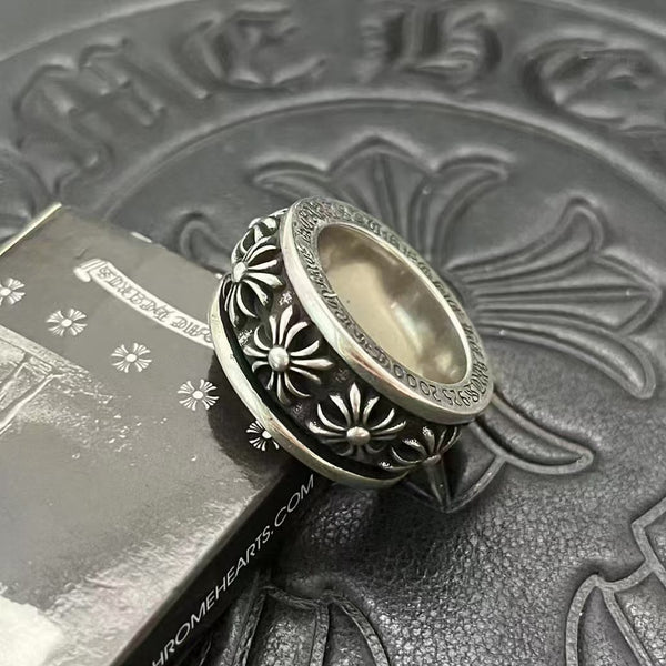 Chrome Cross Spinner Ring