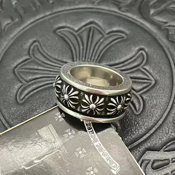 Chrome Cross Spinner Ring