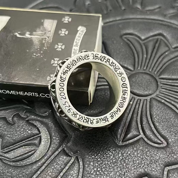 Chrome Cross Spinner Ring