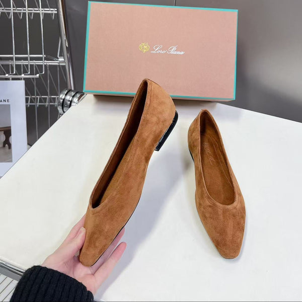 LP Primula Ballet Flat Camel Brown Suede