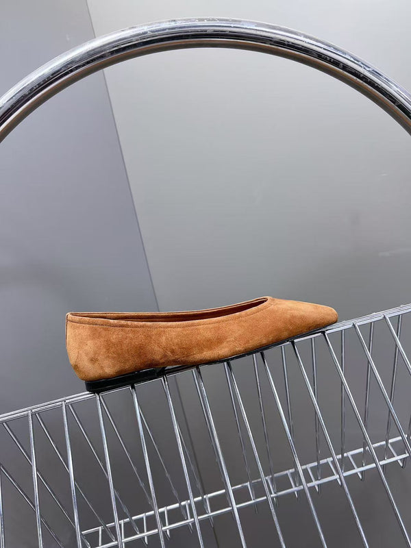 LP Primula Ballet Flat Camel Brown Suede