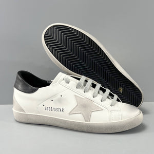 Golden Goose Super-Star White Leather with Black Heel Tab