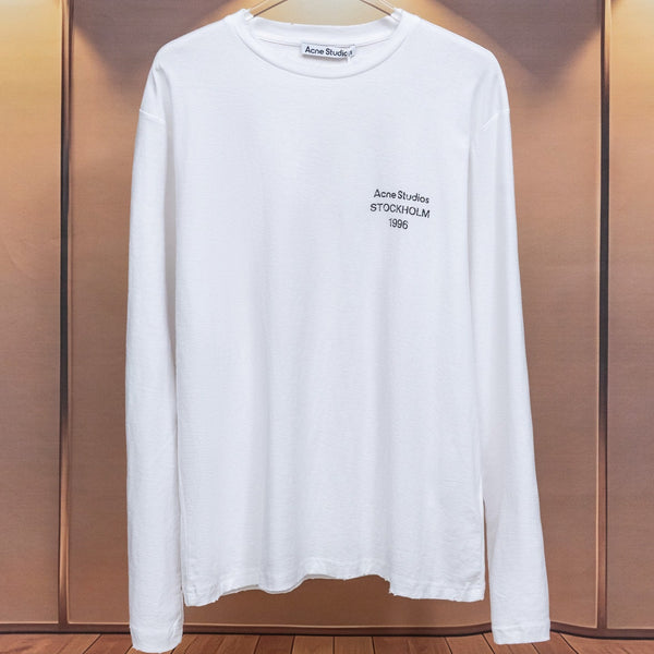 Acne Stockholm 1996 Long-Sleeved T-Shirt White Cotton