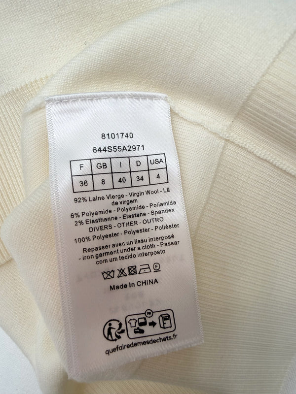 CD Dioriviera Médaillon Sweater Cream Virgin Wool-Blend Knit
