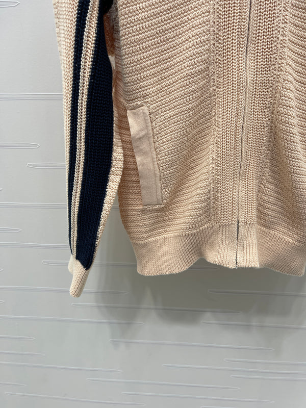 Miu Knit Zipper Cardigan Brown Wool Cashmere