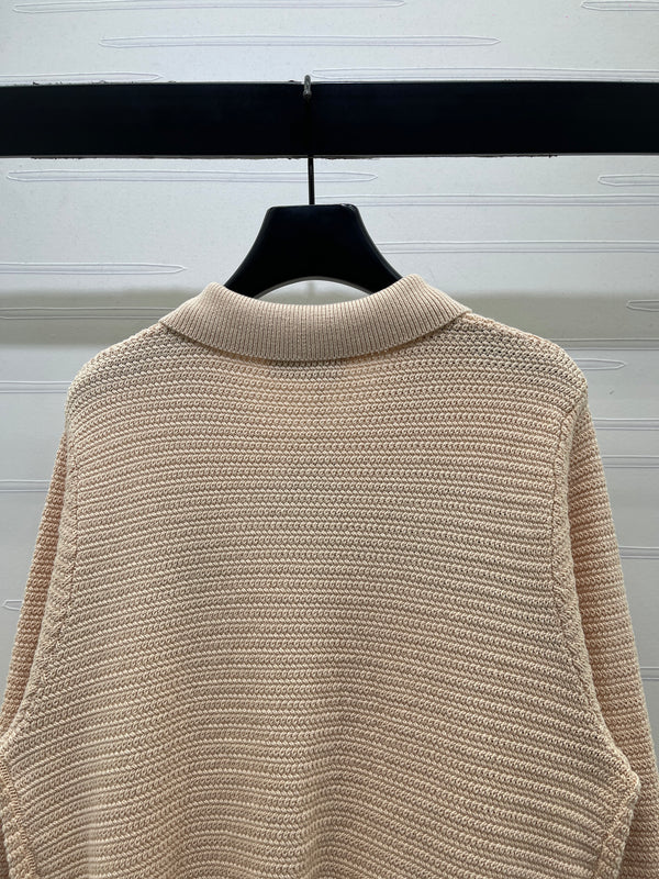 Miu Knit Zipper Cardigan Brown Wool Cashmere