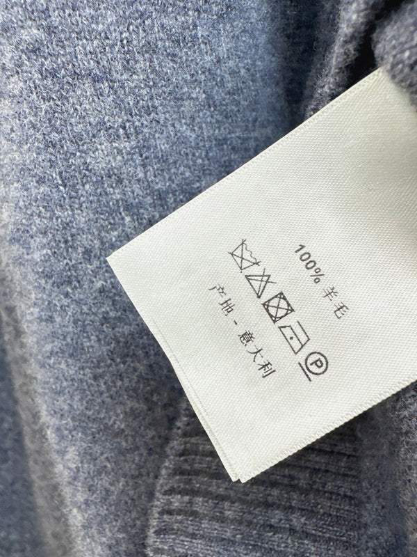 CD Knit Wrap Cardigan & Wide-Leg Pants Set Slate Gray Wool