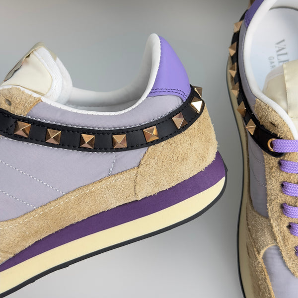 VLTN Garavani Stud Up Butterfly Sneakers Purple Multicolor Suede