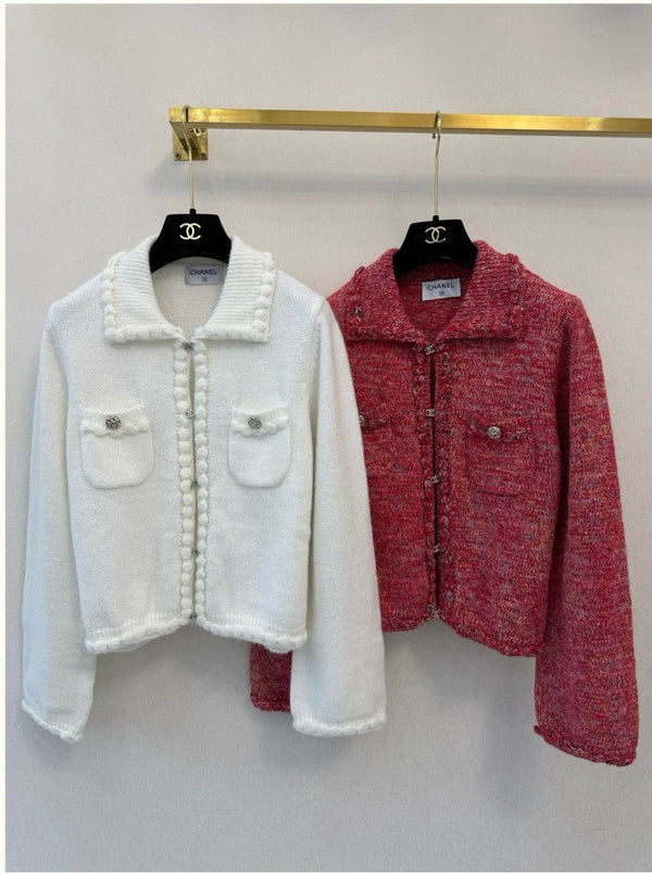CC 26s Rhinestone Button Short Cardigan Jacket Wool 426209