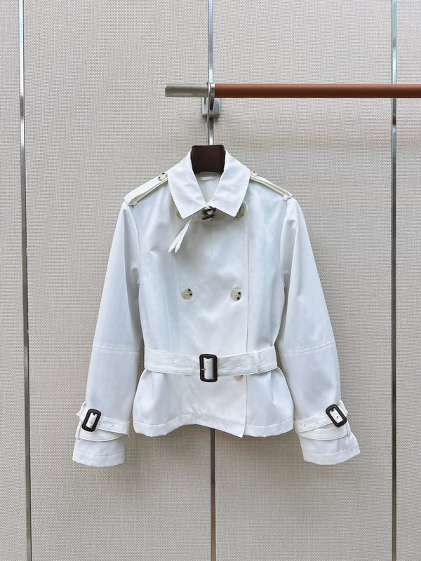 BRR Cropped Double-Breasted Trench Coat Cotton 427342