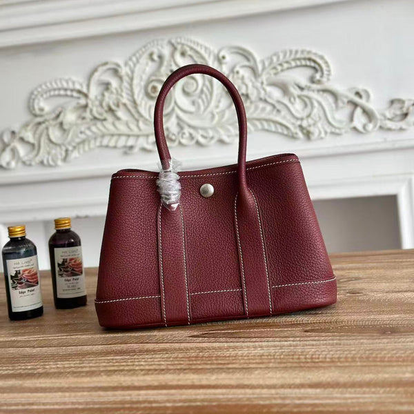HM Garden Party Bag 23cm Burgundy Calfskin