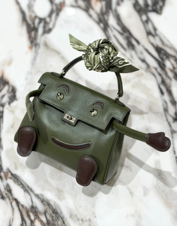 HM Kelly Doll 16cm Dark Green Swift Leather