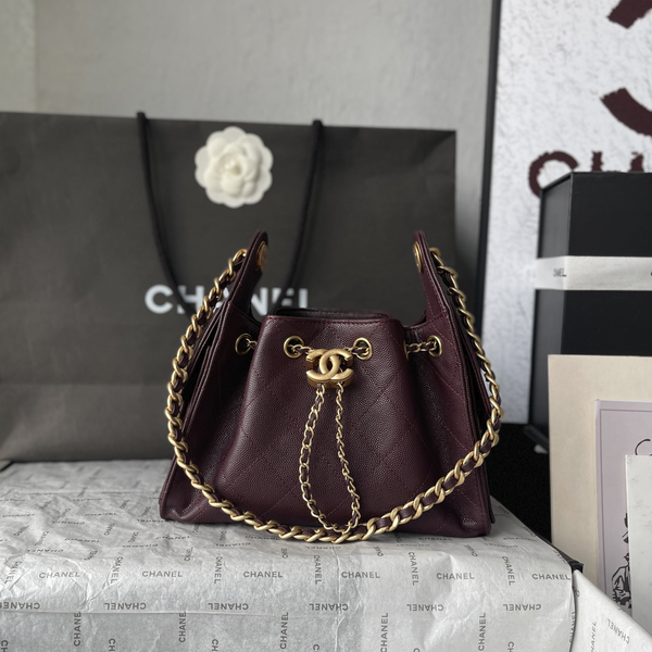 CC 26c Hobo Bag 30cm Burgundy Caviar Leather GHW