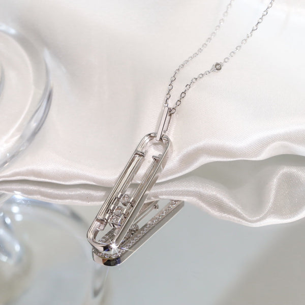 MOVE 10TH PM SILVER DIAMOND NECKLACE