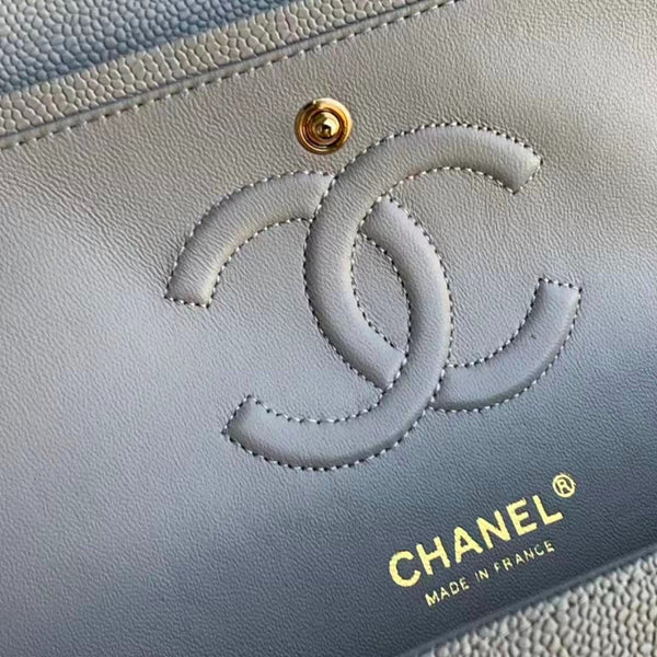 flap bag medium 25 grey caviar ghw