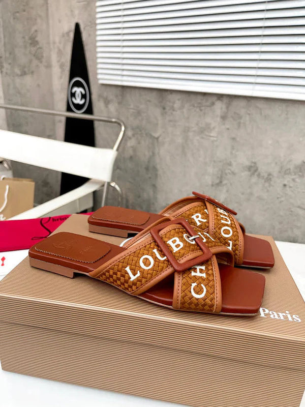 CL 2026 Crossimule Flat Slides Canvas Leather 780389