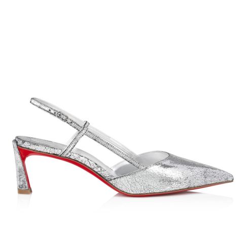 CL Condoroline 55 Mm Sling Back Pumps Manoir Specchio Leather Silver