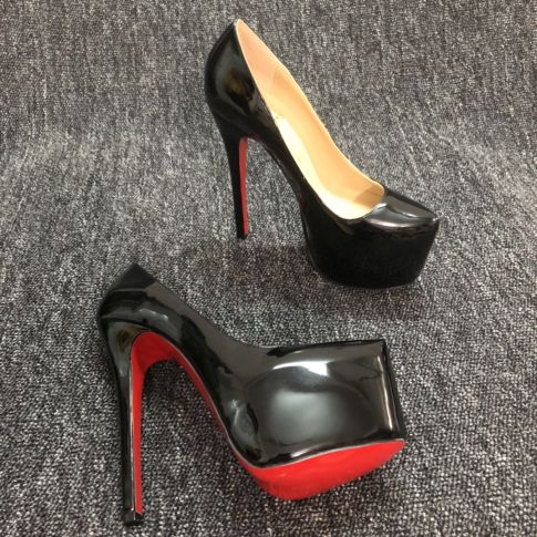 CL Daffodile Platform Pumps 160mm Patent Leather Black