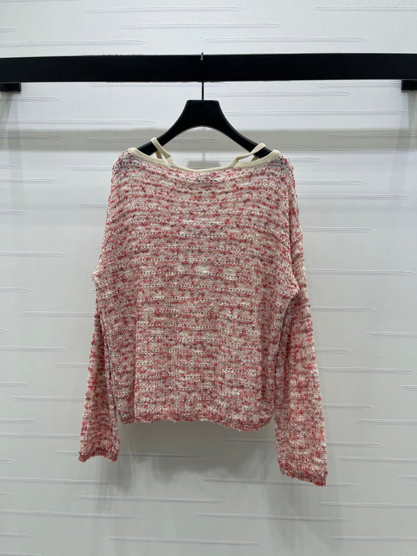 Chanel 2026 Off-the-shoulder Knit Long-sleeved Top Wool Cashmere