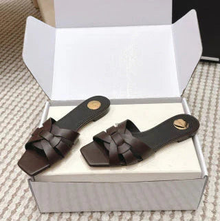 YSL 26ss Melody Stiletto Flat Slippers Calfskin
