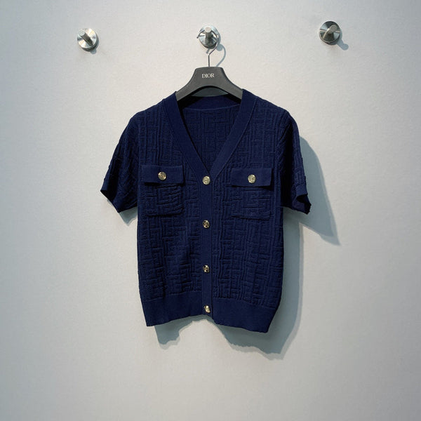 Balmain 26SS Cardigan Short-sleeved Shirt in Viscose