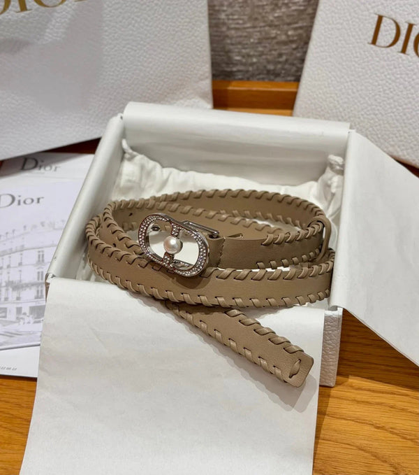 CD 2026 Hand-woven Calfskin Belt 20mm With Braided Rope Trim