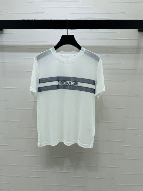 CD Mesh Logo T-Shirt White Polyester 401570